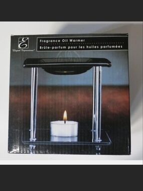 Expressions Black & Silver Candle Fragrance Oil Warmer